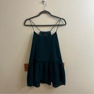 Pomander Place Tuckernuck Peplum Green Tank Top Women’s Sz Large Modern